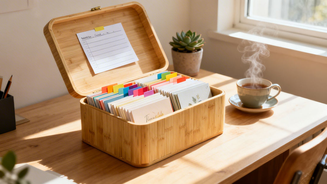 Find Joy in a Box for Organizing Greeting Cards