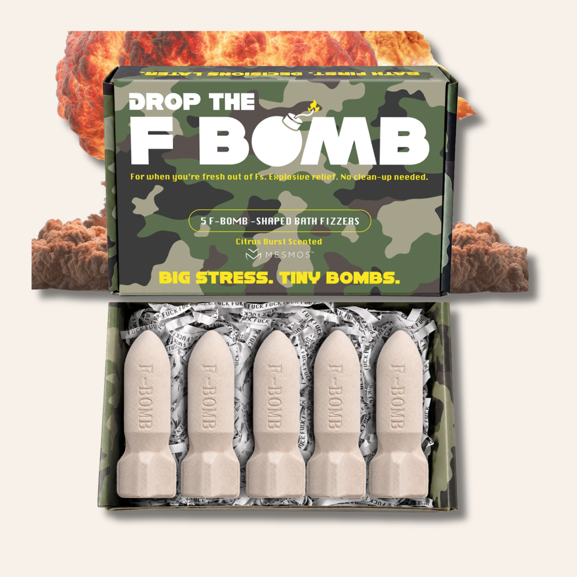 Bath Bombs | Drop The F-Bomb | Stress Relief Bath Fizzer Set (5-Pack)-1