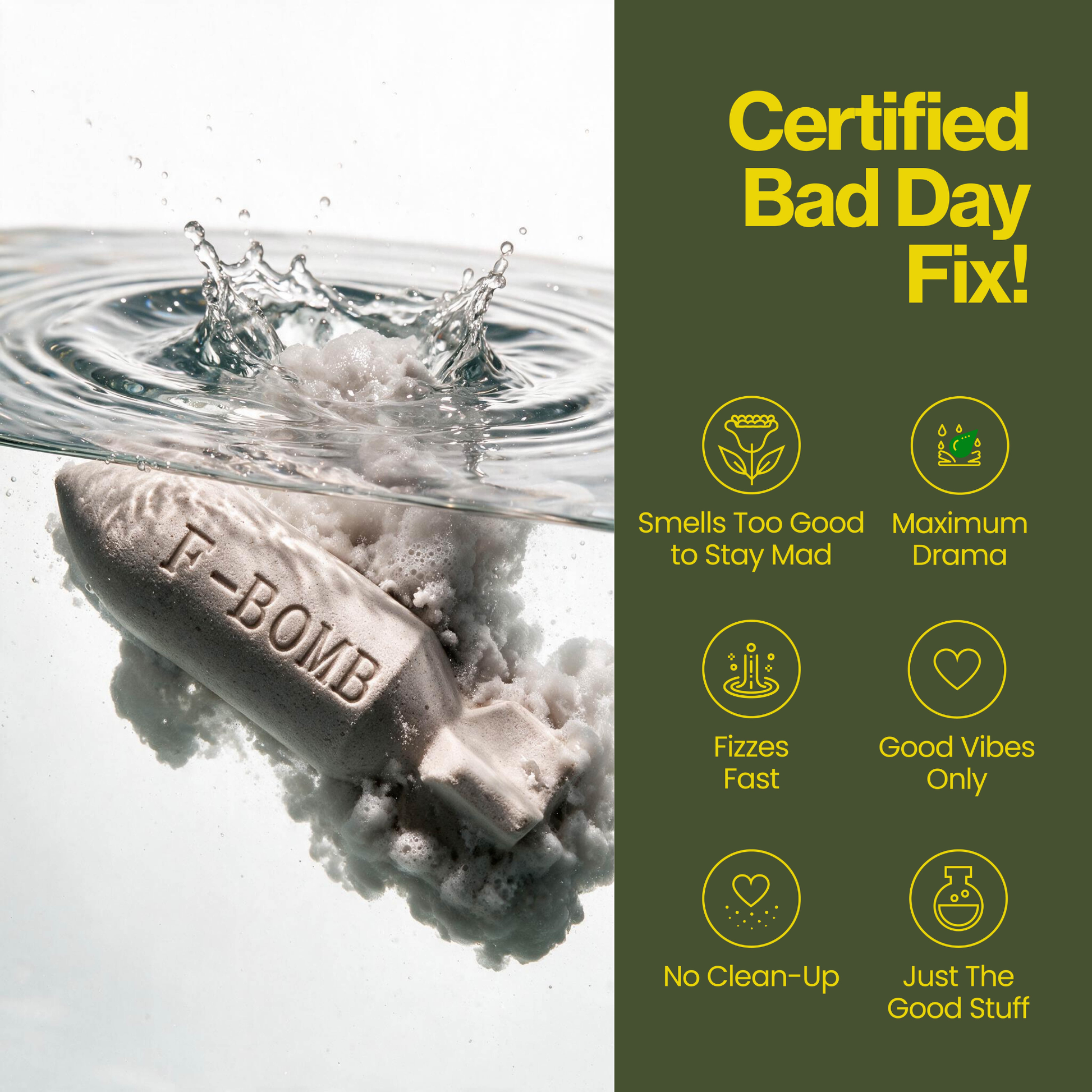 Bath Bombs | Drop The F-Bomb | Stress Relief Bath Fizzer Set (5-Pack)-4