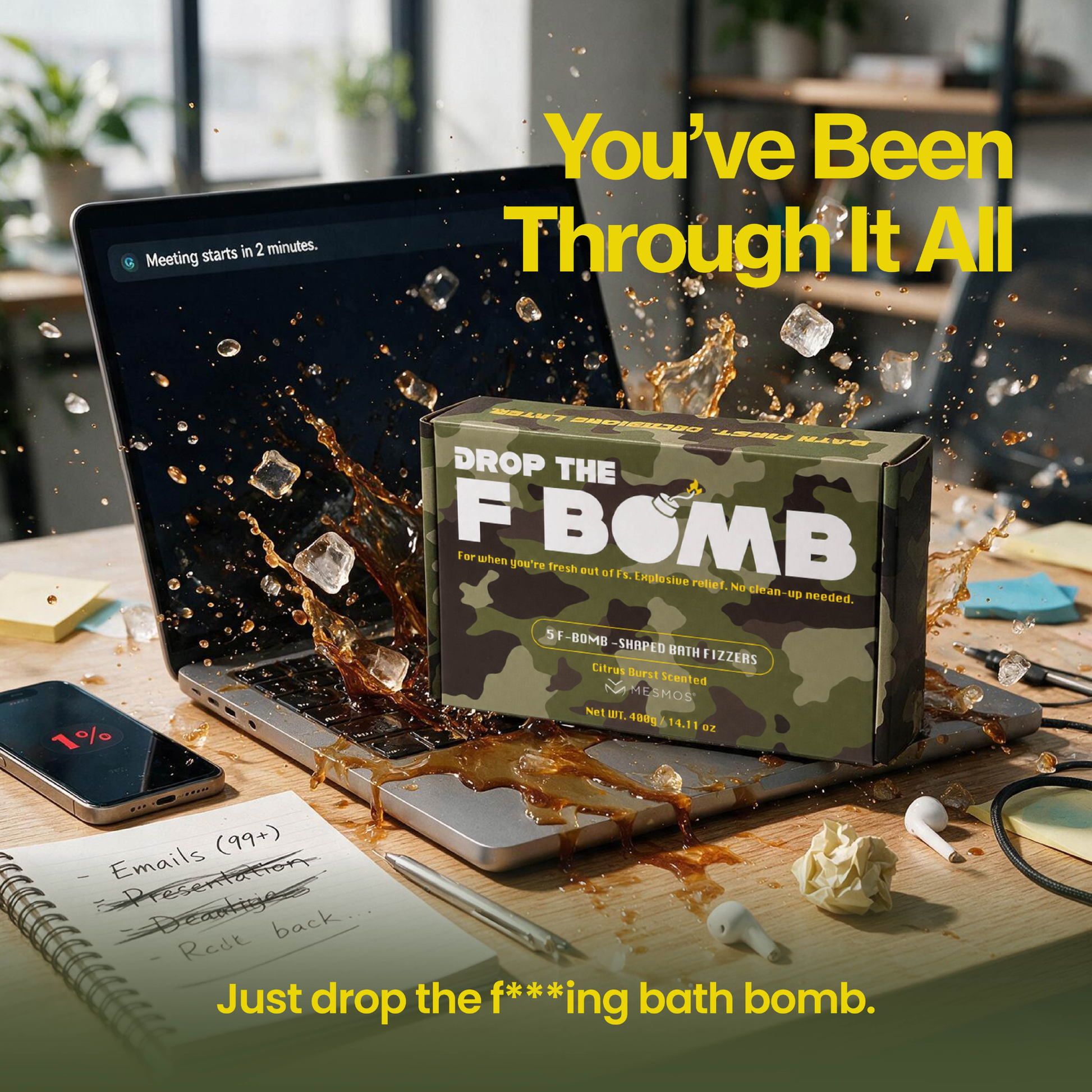 Bath Bombs | Drop The F-Bomb | Stress Relief Bath Fizzer Set (5-Pack)-5