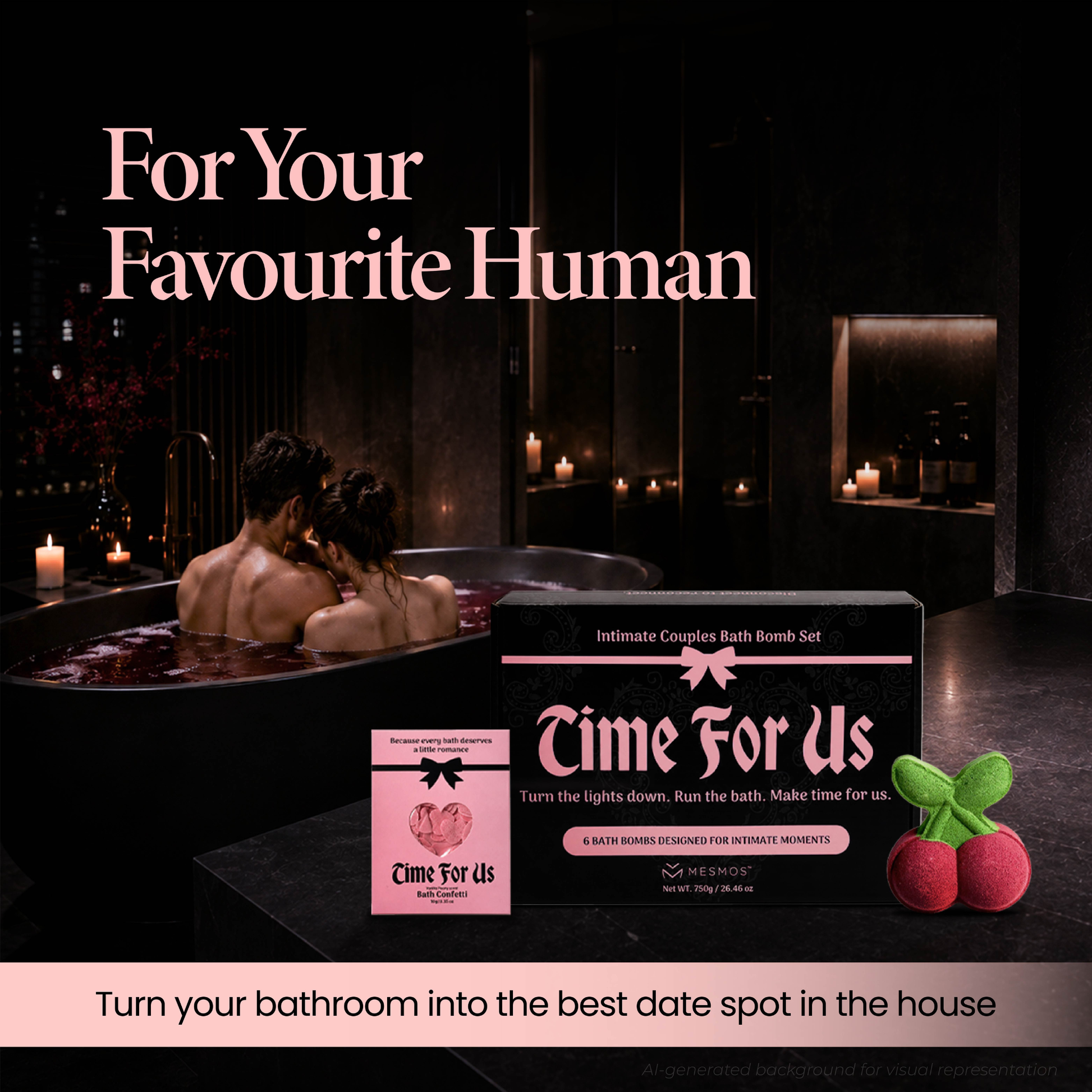 Bath Bombs | Date Night Starts in the Tub | Couples “Time For Us” 6-Piece Set-2
