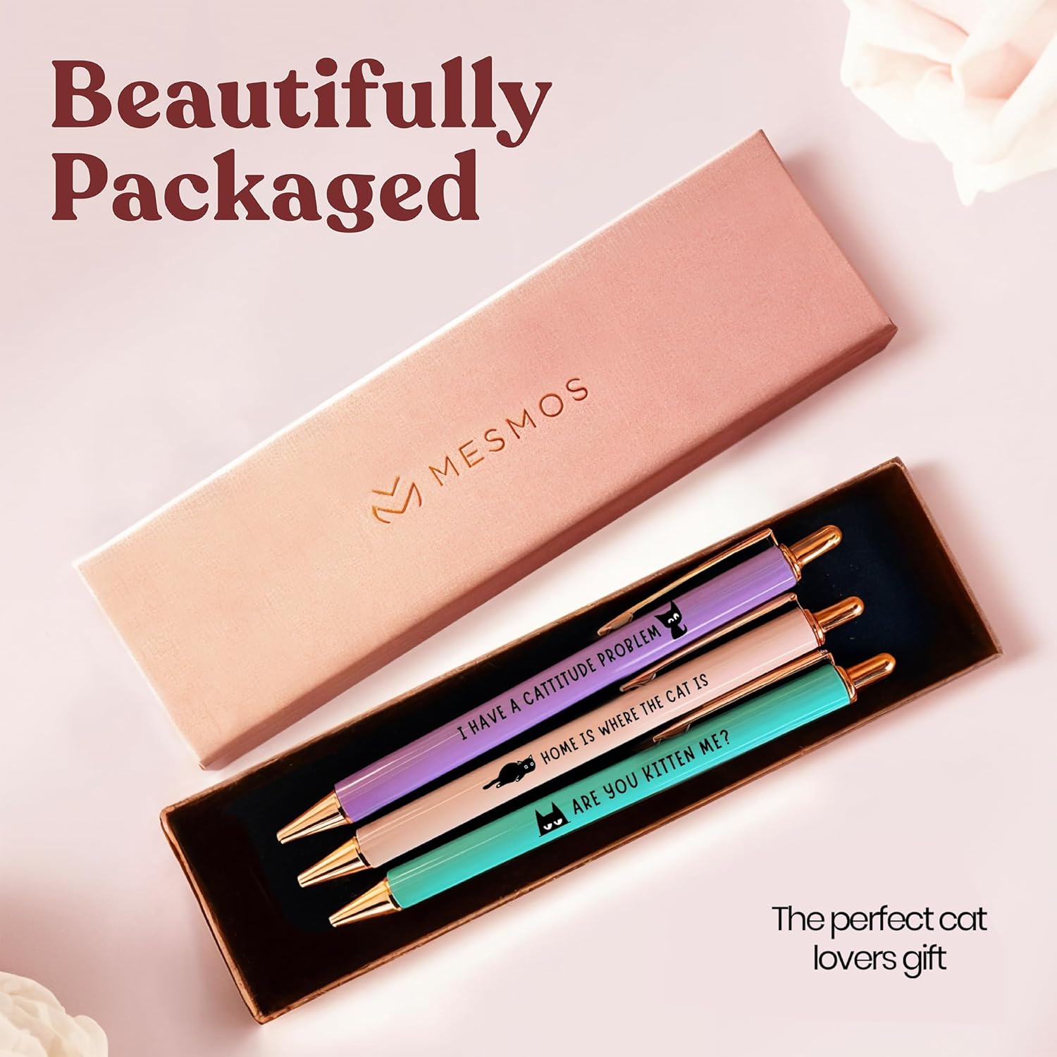 Cat Lover Pens | The Purr-fect Gift for Cat Moms | Pastel Series 3-Pcs-7