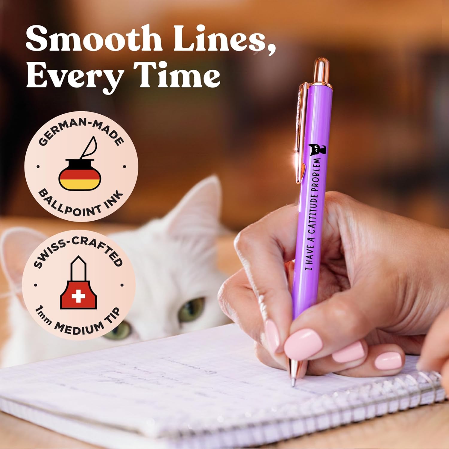 Cat Lover Pens | The Purr-fect Gift for Cat Moms | Pastel Series 3-Pcs-4