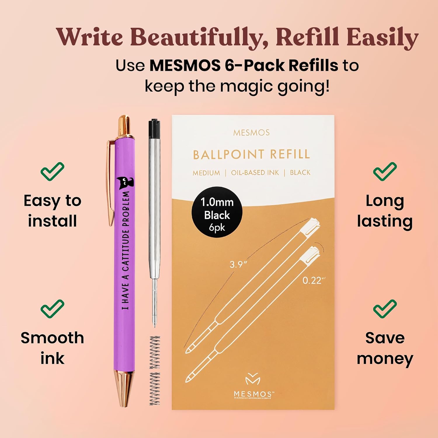 Cat Lover Pens | The Purr-fect Gift for Cat Moms | Pastel Series 3-Pcs-6