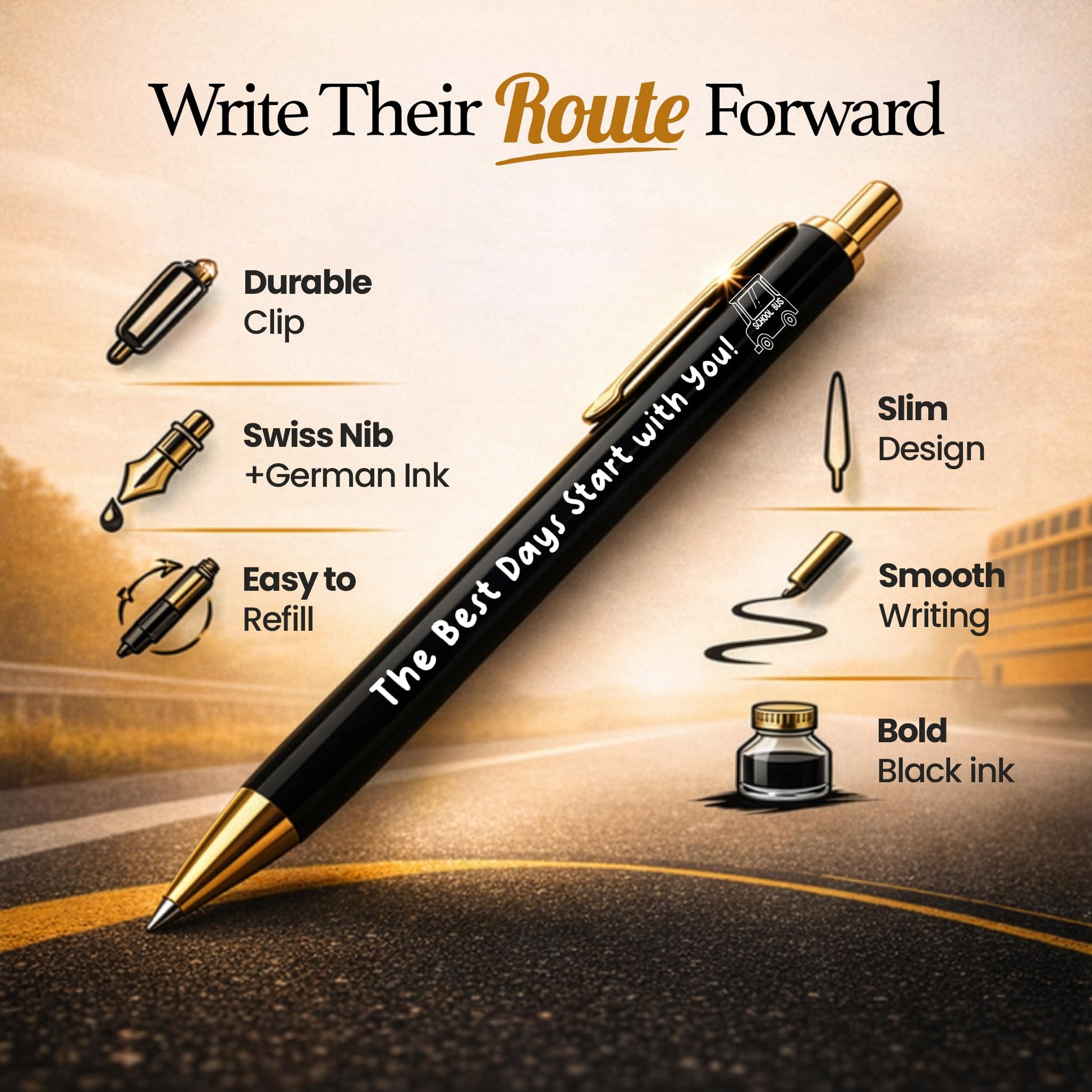 Bus Driver Appreciation Pens | Thank You Gift | Appreciate Series 3-Pcs-3