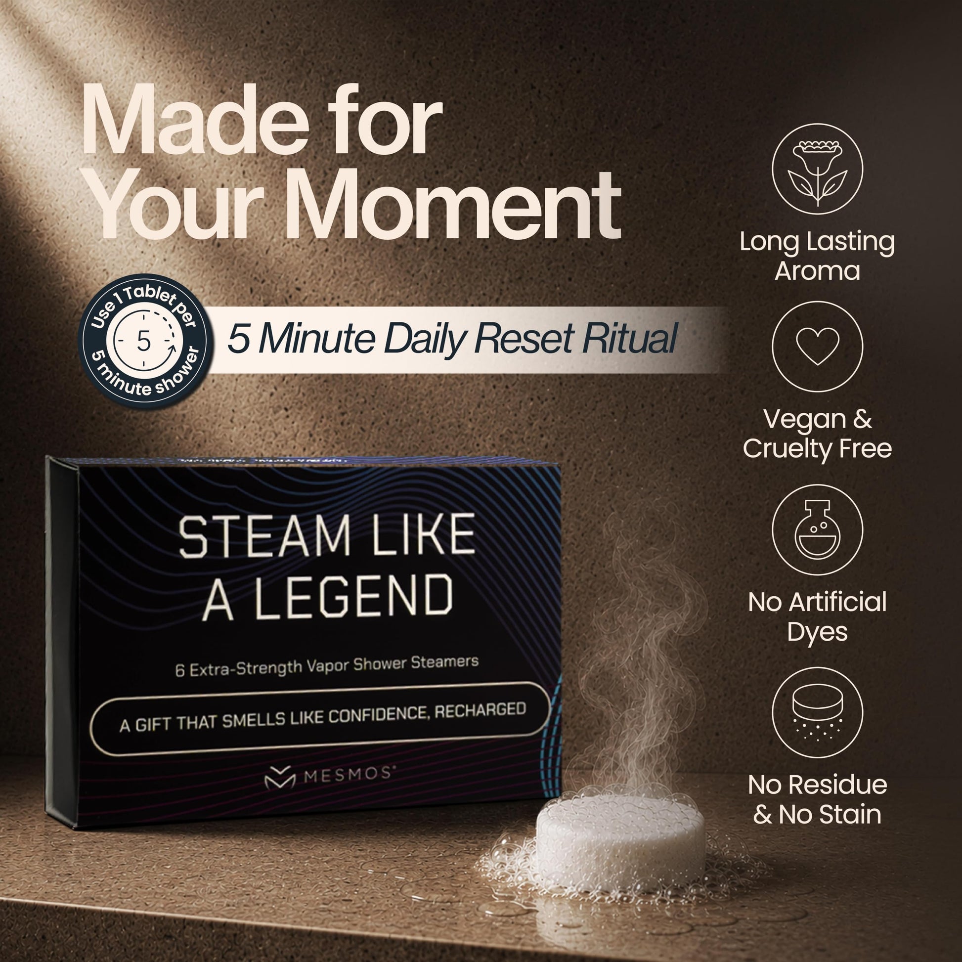 Shower Steamers | Power Down Like a Legend | Men's 6-Pack-4
