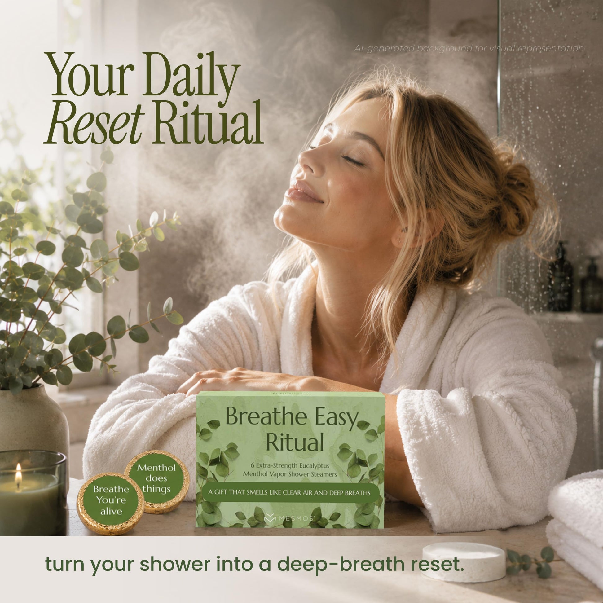 Shower Steamers | Breathe Again | Eucalyptus Menthol 6-Pack-4