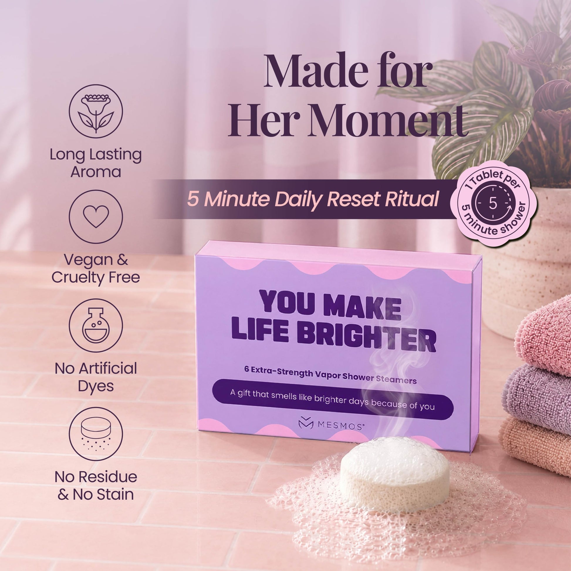 Shower Steamers | Her 5-Minute Soft Reset | Inspire Her Series 6-Pack-2