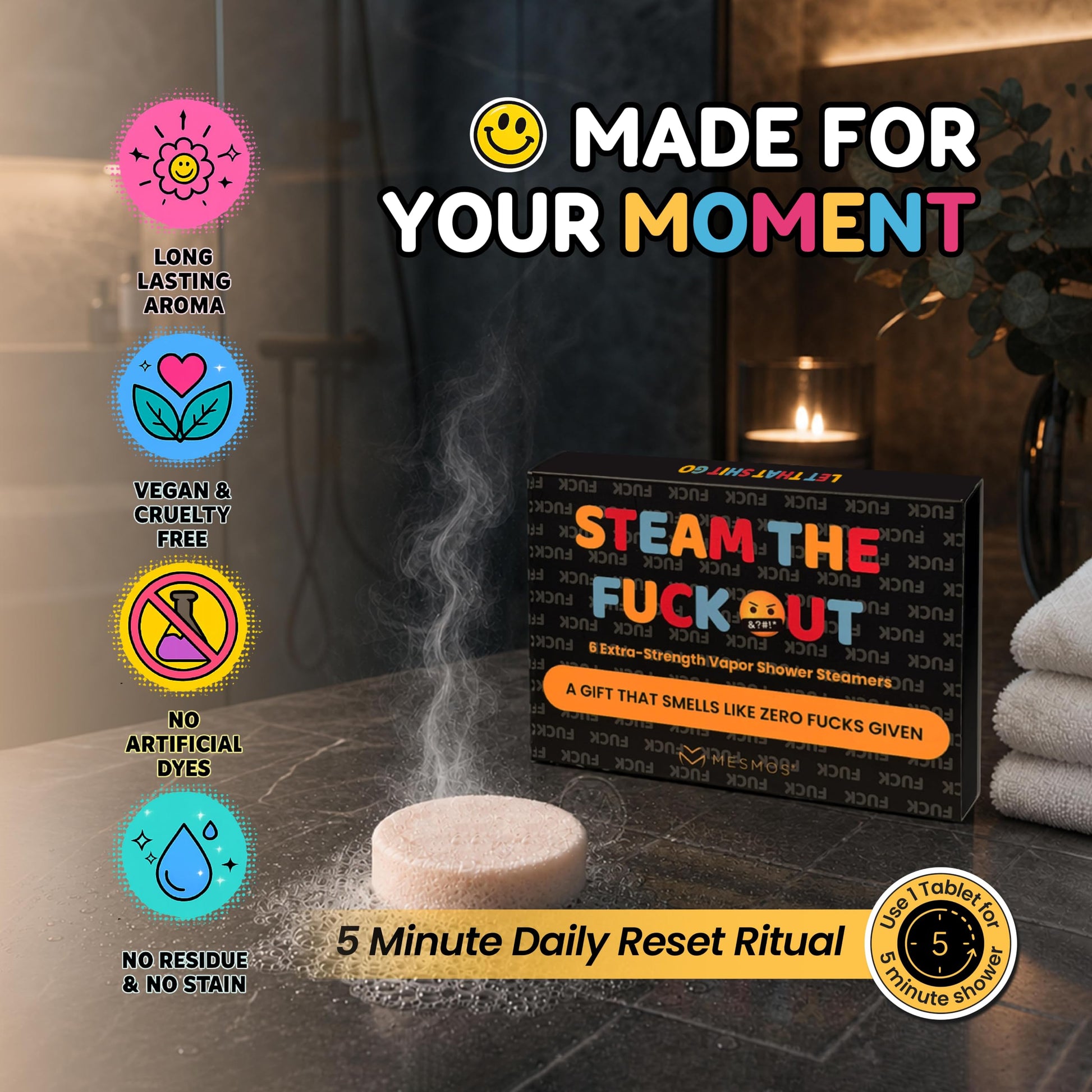 Shower Steamers | Steam the F*ck Out | Funny Series 6-Pack-4