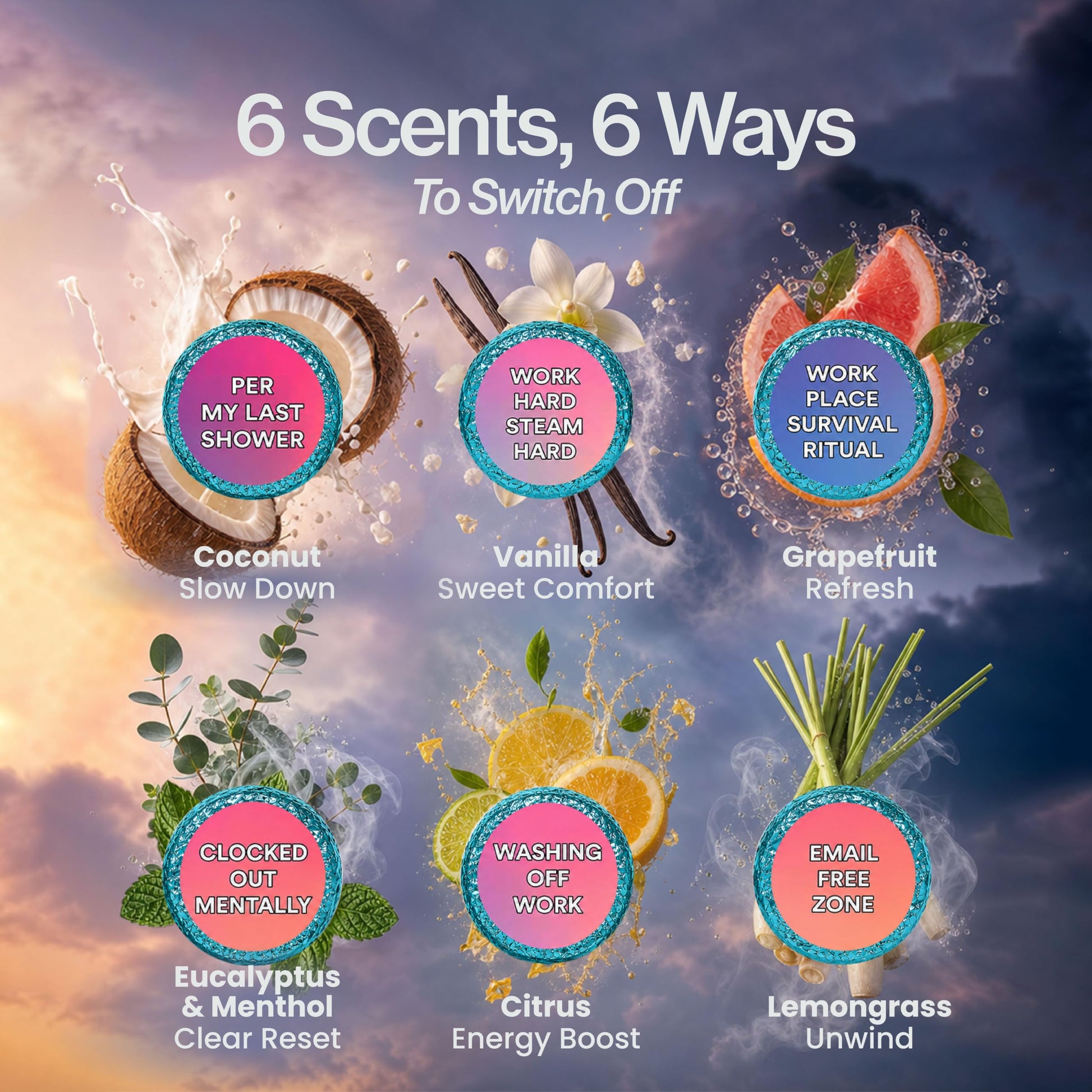 Shower Steamers | Leave Work in the Steam | Coworker Survival 6-Pack-3