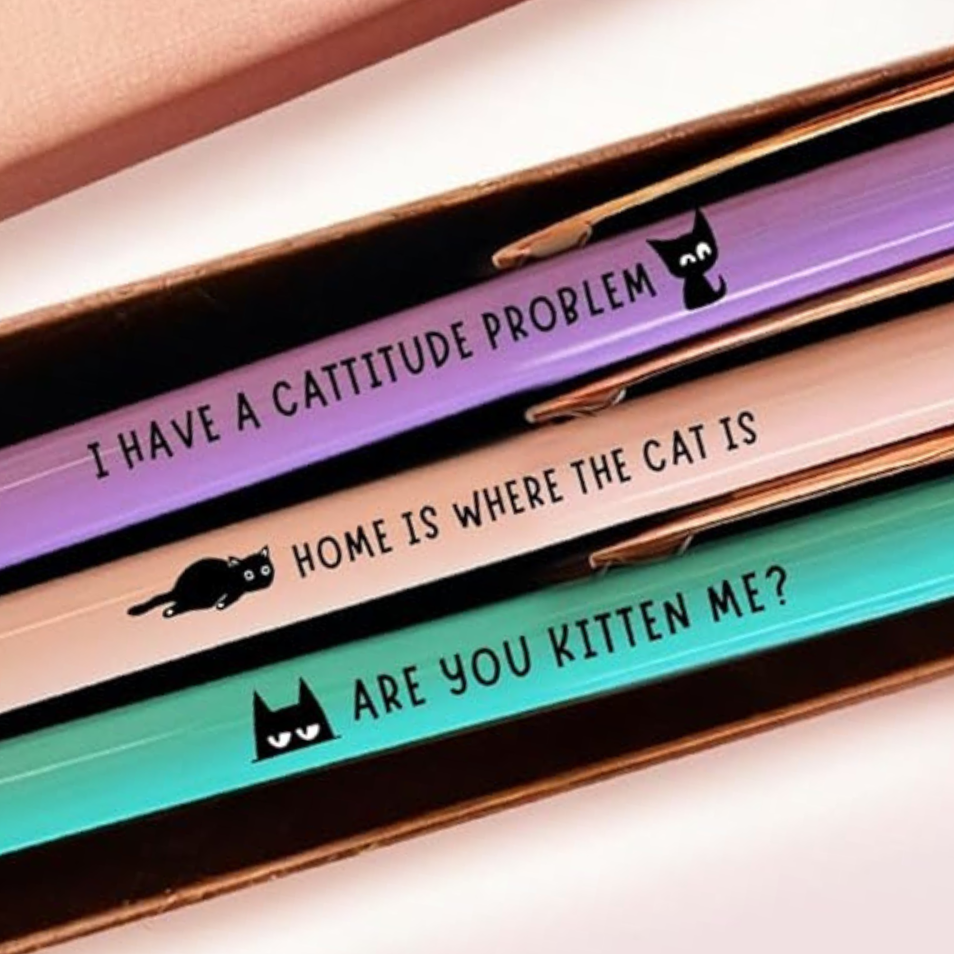 Cat Lover Pens | The Purr-fect Gift for Cat Moms | Pastel Series 3-Pcs-2