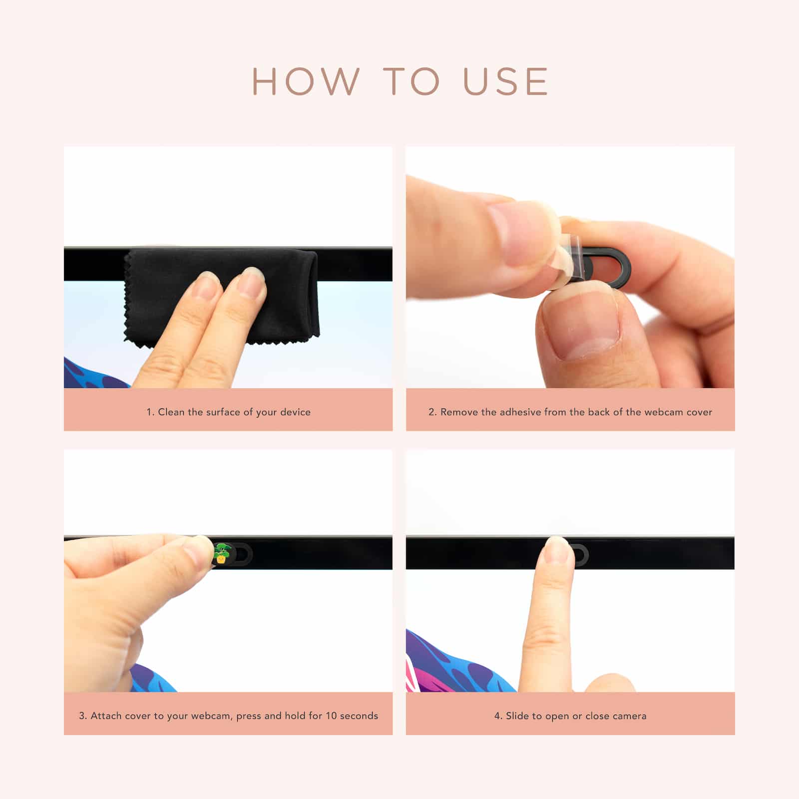 How to install sliding webcam camera cover-11