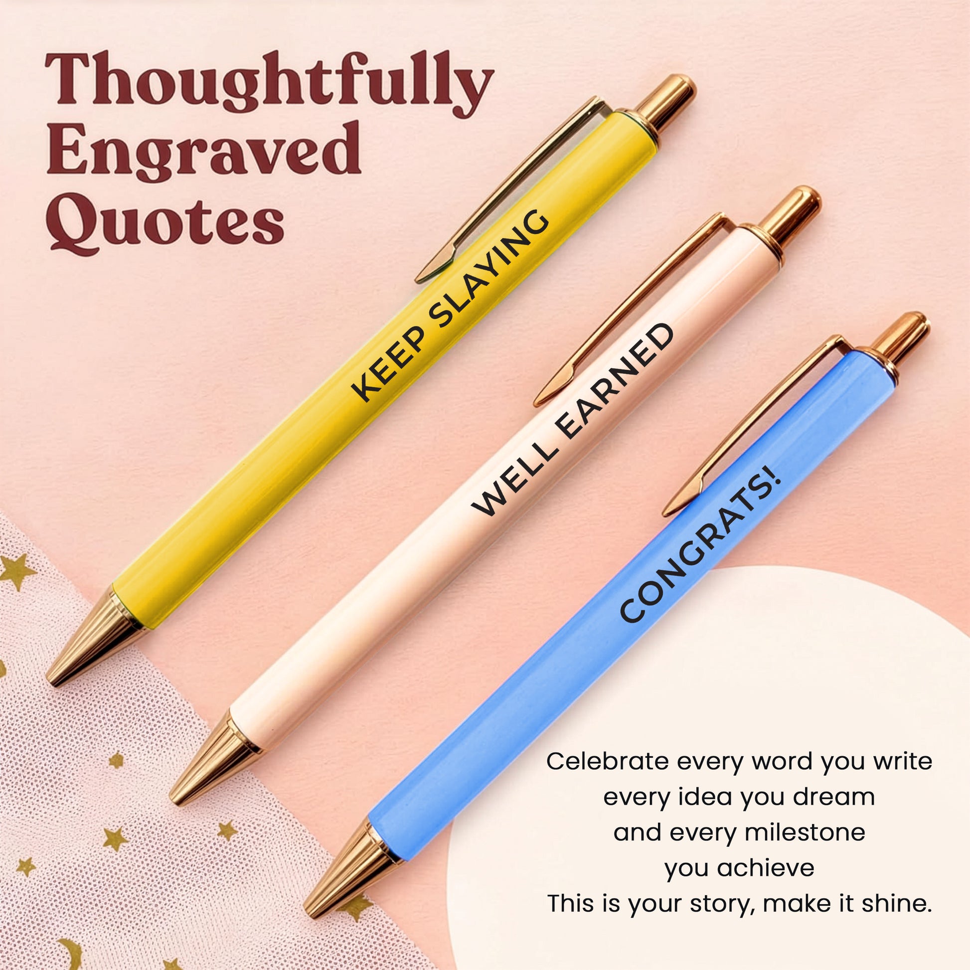 Congrats Pens | A Gift to Celebrate Every Win | Pastel Series 3-Pcs-2