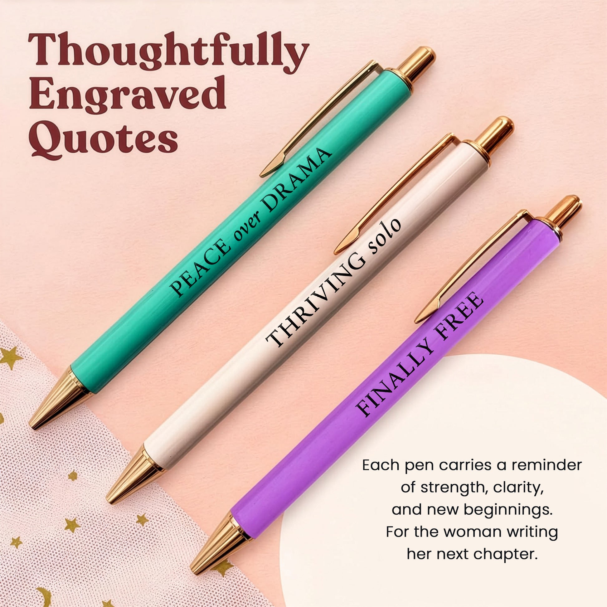 Divorce Pens | A Gift for New Beginnings | Pastel Series 3-Pcs-2