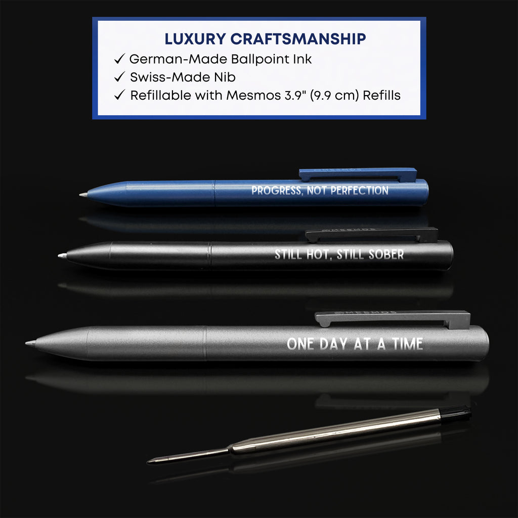 Midnight Series – Sobriety Pen Set (3pcs) | Daily Encouragement for the Journey