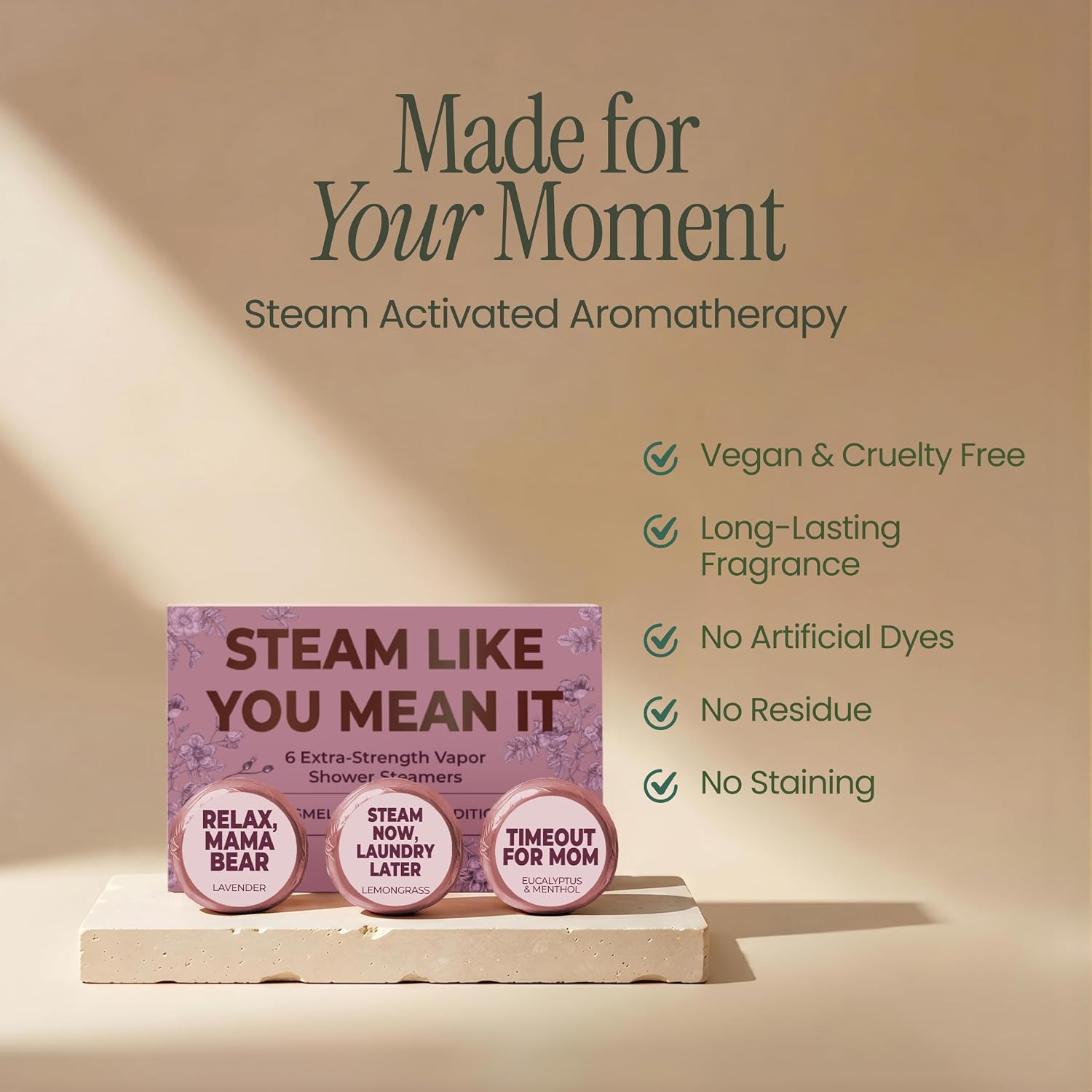 Shower Steamers | Mom’s 5-Minute Reset | Mom Series 6-Pack-