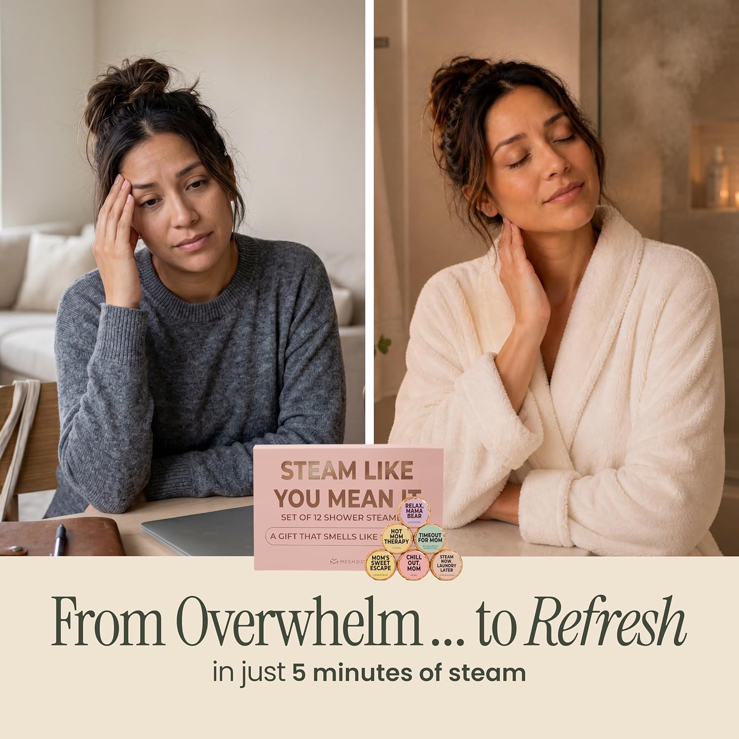 Shower Steamers | Mom's 5-Minute Reset | Mom Series 12-Pack-4