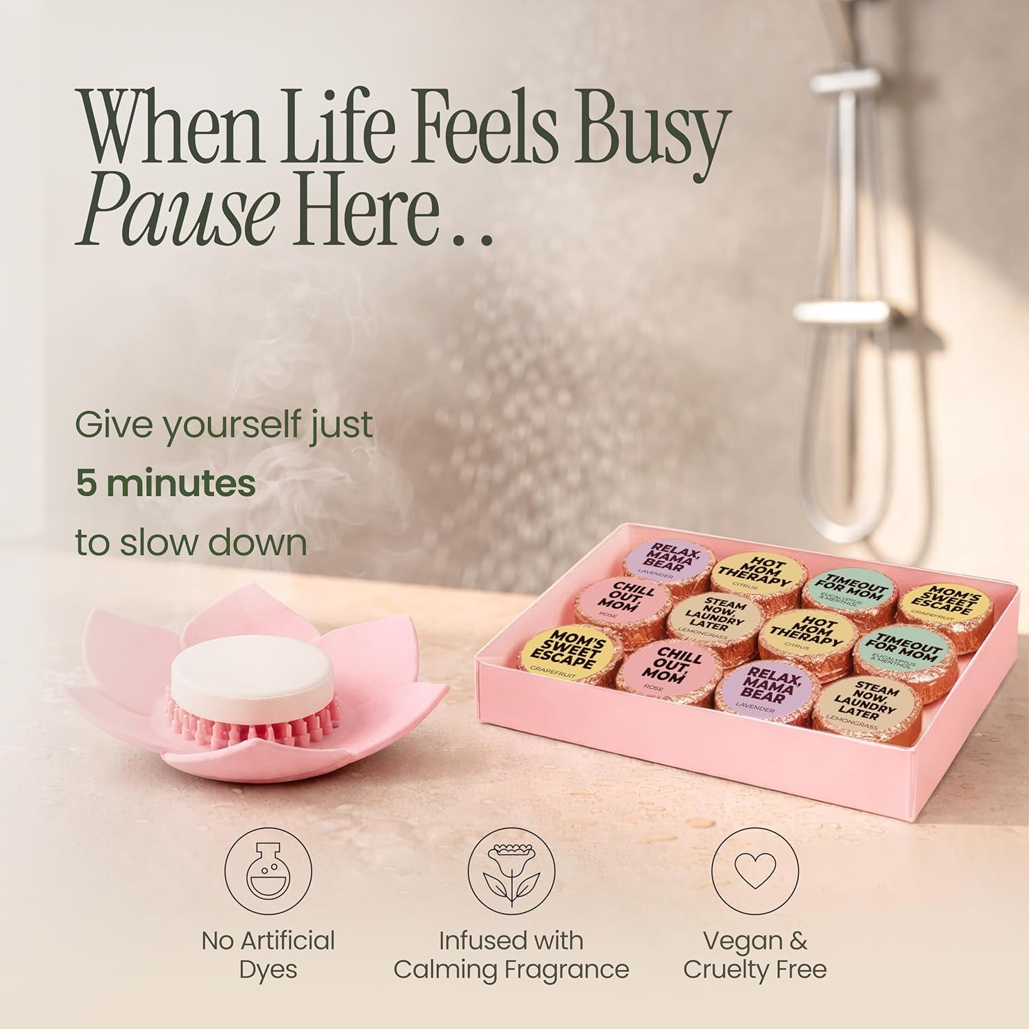 Shower Steamers | Mom's 5-Minute Reset | Mom Series 12-Pack-10