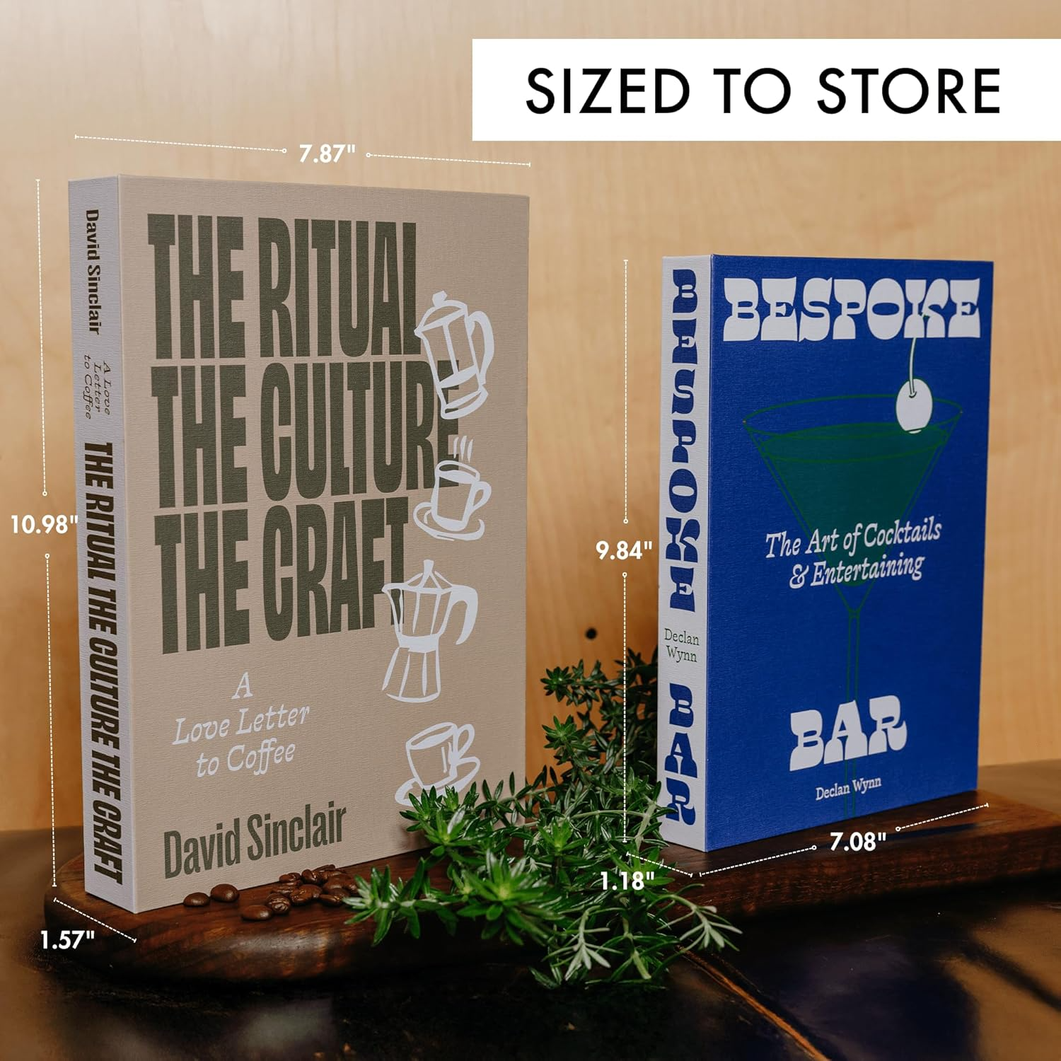 Decorative Books – Cocktail & Coffee (Set of 2) | Hidden Storage Book Décor-5