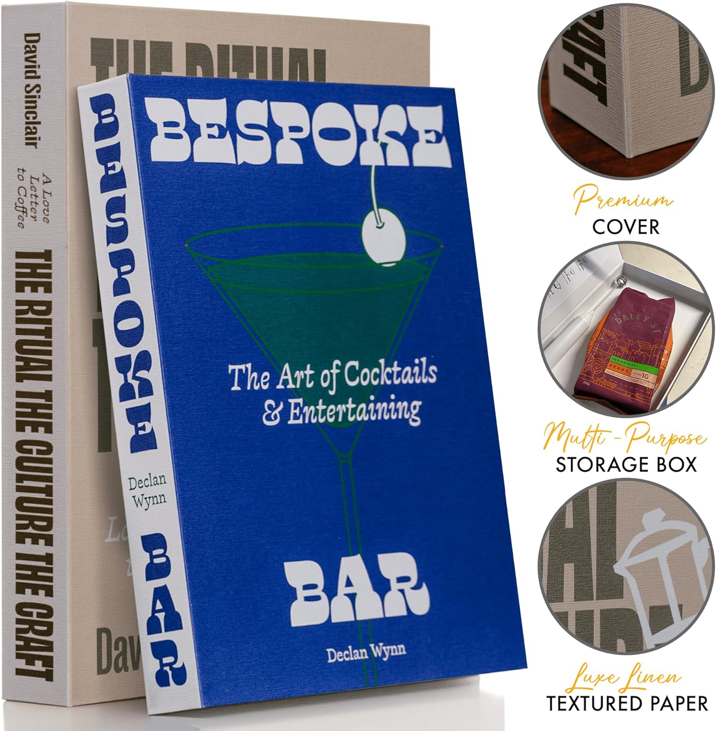 Decorative Books – Cocktail & Coffee (Set of 2) | Hidden Storage Book Décor-6