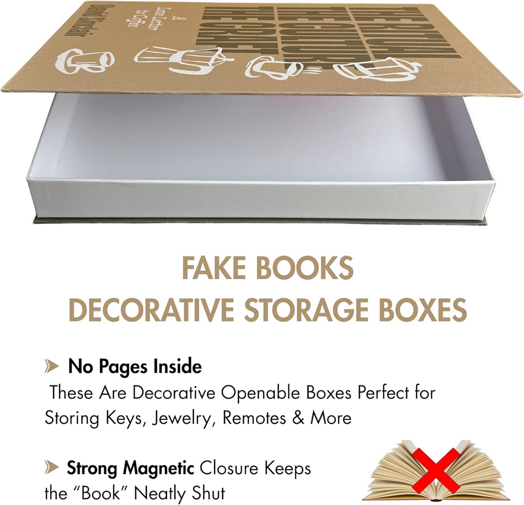 Decorative Books – Cocktail & Coffee (Set of 2) | Hidden Storage Book Décor