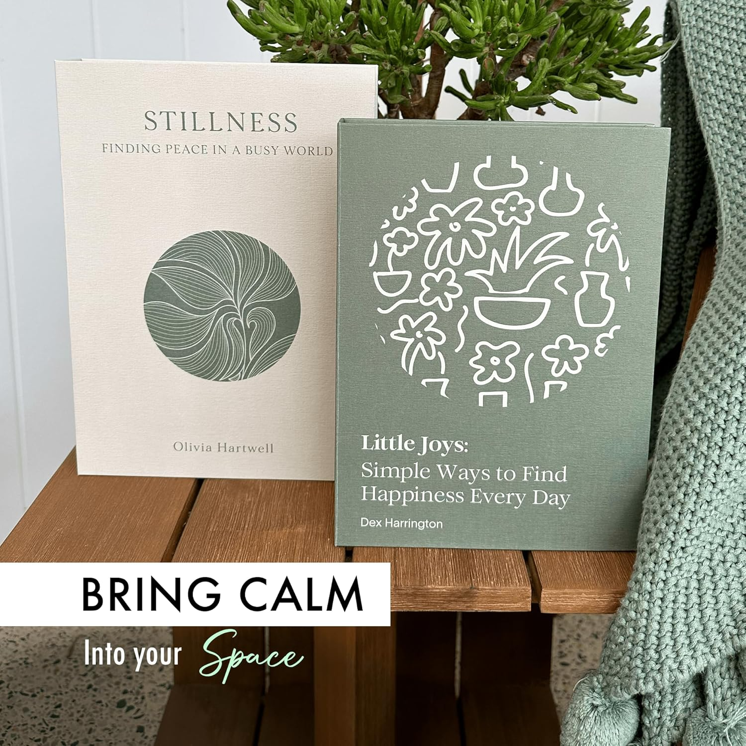 Decorative Books – Mindfulness & Stillness (Set of 2) | Hidden Storage Book Décor-2