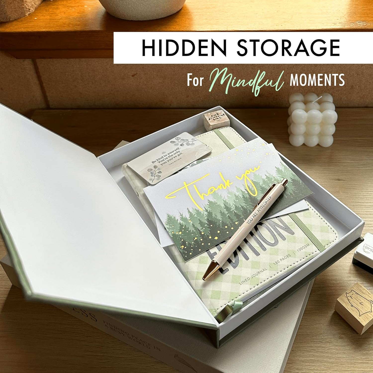 Decorative Books – Mindfulness & Stillness (Set of 2) | Hidden Storage Book Décor-4
