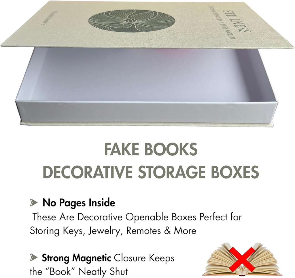 Decorative Books – Mindfulness & Stillness (Set of 2) | Hidden Storage Book Décor