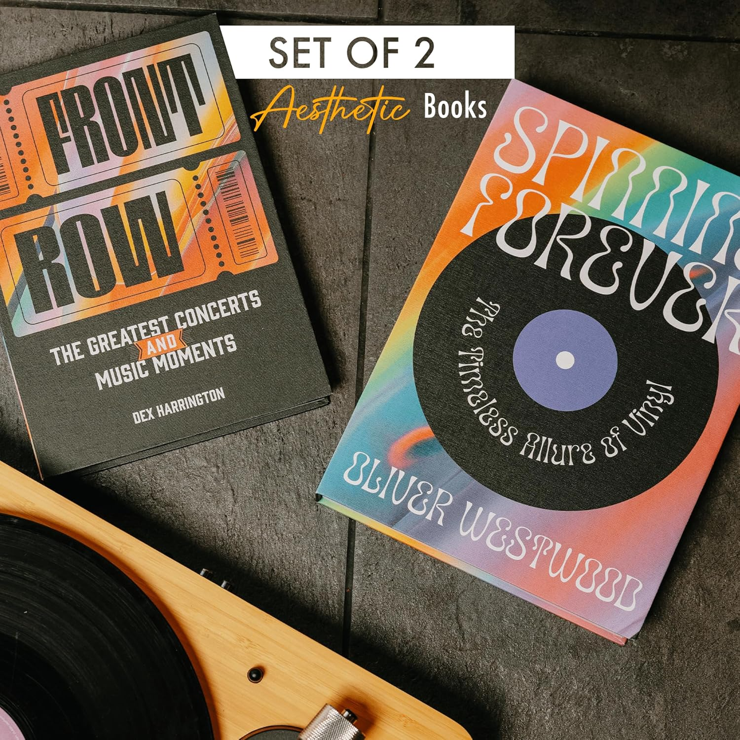 Decorative Books – Music & Pop Culture (Set of 2) | Hidden Storage Book Décor-2