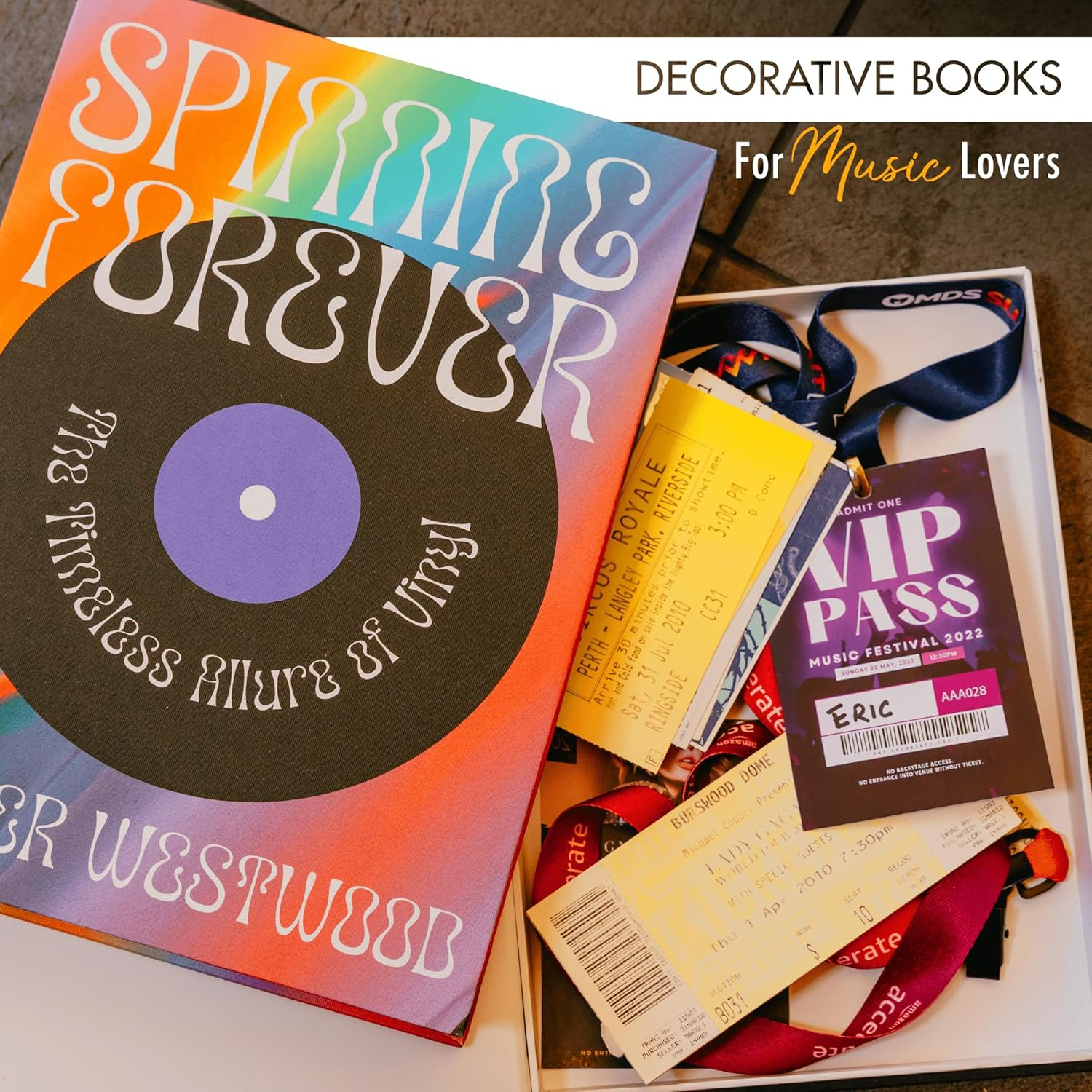Decorative Books – Music & Pop Culture (Set of 2) | Hidden Storage Book Décor-3