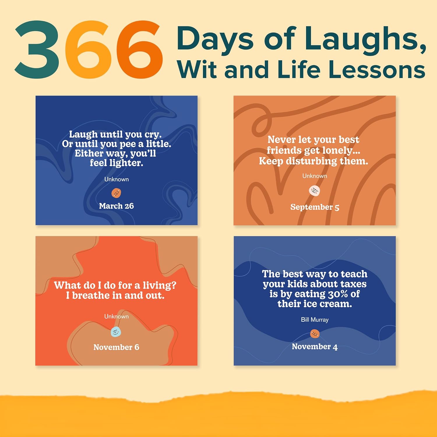 Funny Wisecracks & Wisdom Calendar | 366 Days of Laughs & Life Lessons | Perpetual Daily Calendar-2