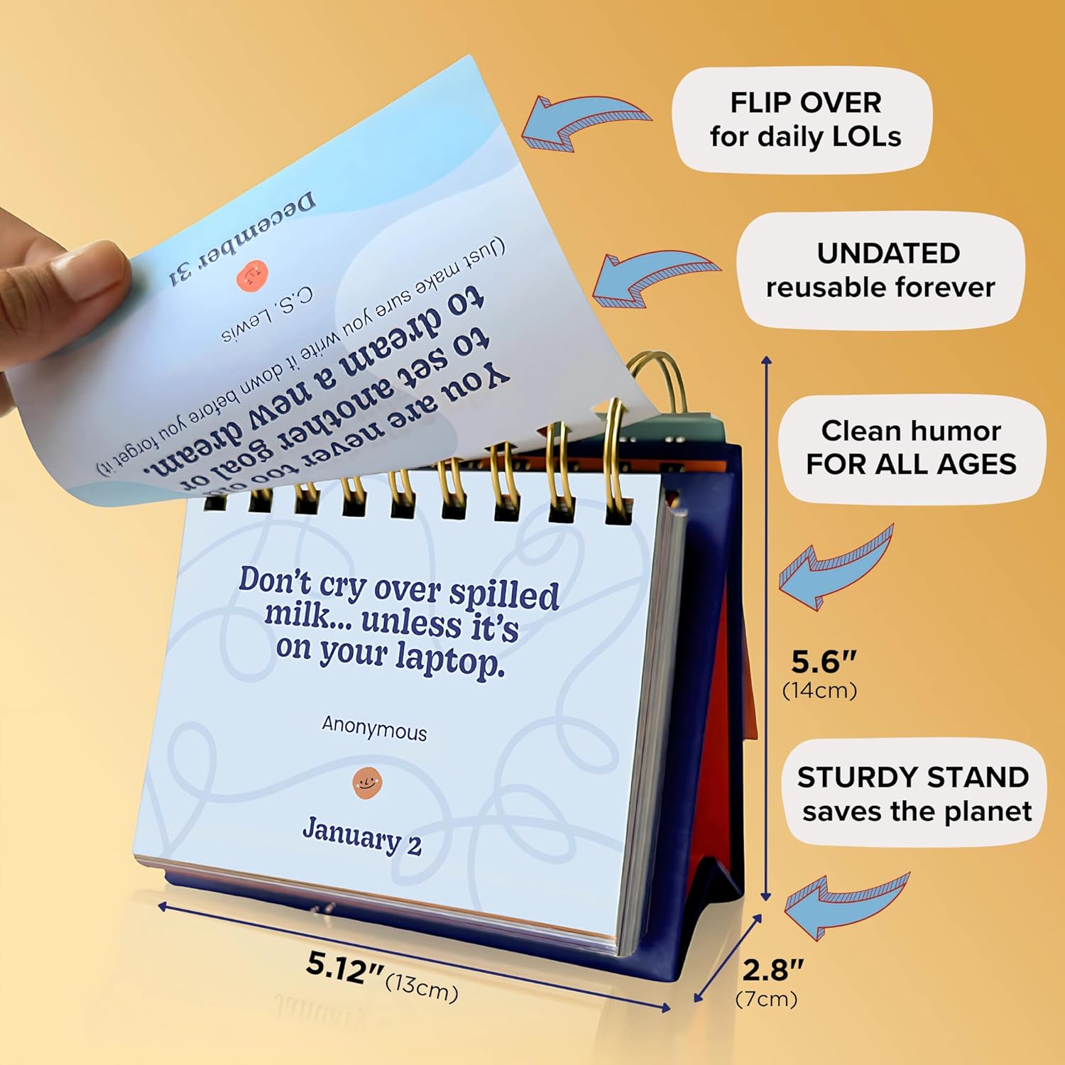 Funny Wisecracks & Wisdom Calendar | 366 Days of Laughs & Life Lessons | Perpetual Daily Calendar-4