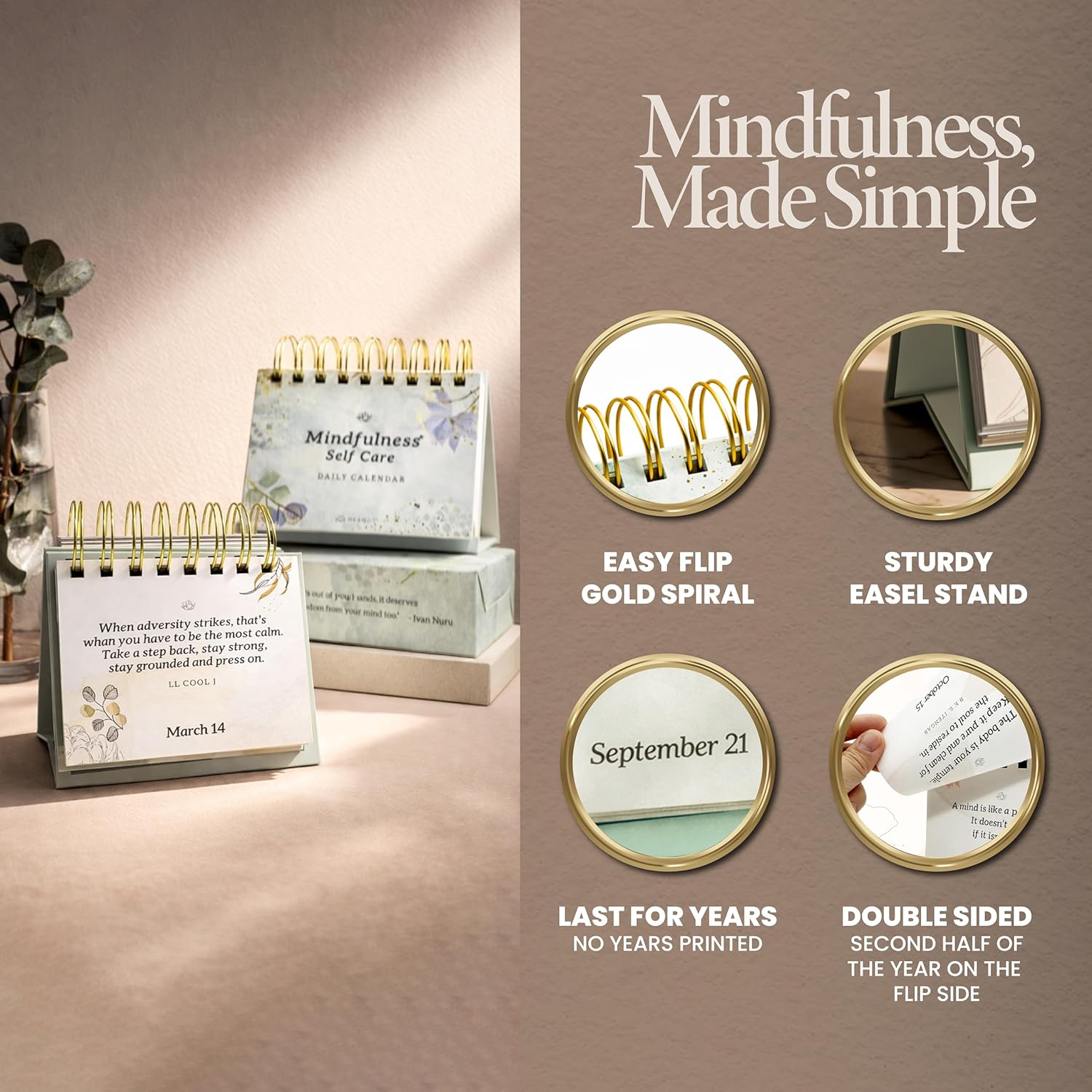 Mindfulness Daily Calendar | 366 Days of Self-Care & Inspiration | Perpetual Daily Calendar-3